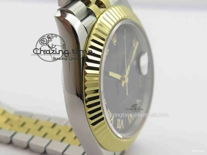 MiroTime 0324 DateJust II 41mm SS YG BP Maker Best Edition Black Roman Dial On Jubilee Bracelet A DailyWear 3665